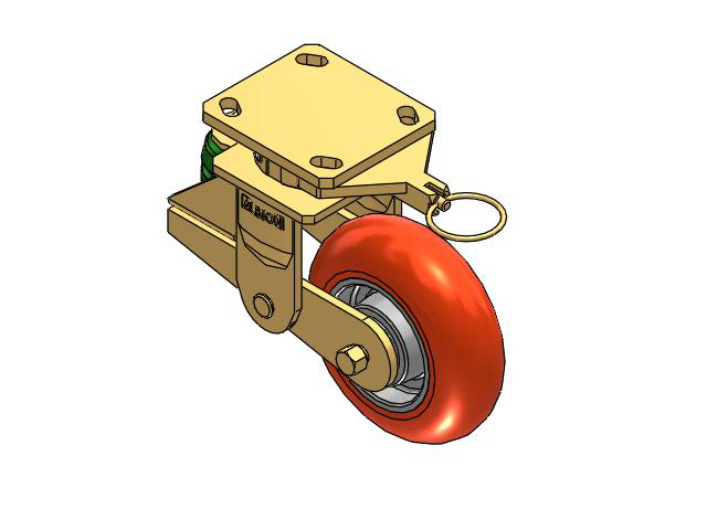 141 Series Top Plate Swivel Caster with 6 x 2 Orange Tread on Aluminum Core UA - Magnum Polyurethane (Aluminum Core) Wheel