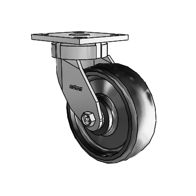 4 Series Kingpinless Casters Top Plate Swivel Caster with 6 x 2 Endura Solid Elastomer wheel