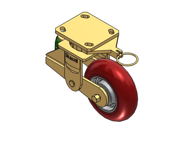 141 Series Top Plate Swivel Caster with 6 x 2 Red Tread on Aluminum Core UA - Magnum Polyurethane (Aluminum Core) Wheel