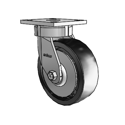 4 Series Kingpinless Casters Top Plate Swivel Caster with 6 x 2 Polyolefin wheel