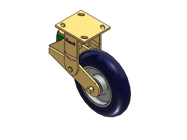 141 Series Top Plate Rigid Caster with 8 x 2 Blue Tread on Aluminum Core UA - Magnum Polyurethane (Aluminum Core) Wheel