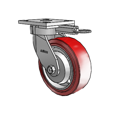 4 Series Kingpinless Casters Top Plate Swivel Caster with 6 x 2 Polyurethane HI-TECH wheel