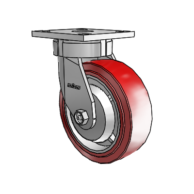 4 Series Kingpinless Casters Top Plate Swivel Caster with 6 x 2 Polyurethane HI-TECH wheel