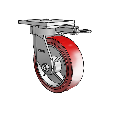 4 Series Kingpinless Casters Top Plate Swivel Caster with 6 x 2 Polyurethane HI-TECH wheel
