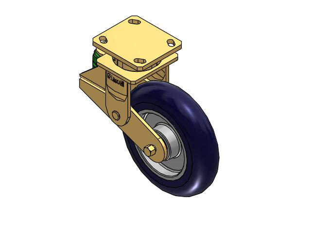 141 Series Top Plate Swivel Caster with 8 x 2 Blue Tread on Aluminum Core UA - Magnum Polyurethane (Aluminum Core) Wheel