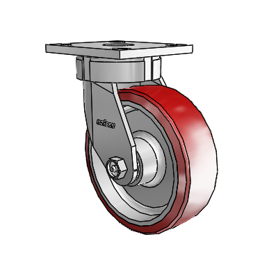 Roulettes sans pivot de la série 4 – Roulette pivotante à plaque supérieure avec roue en polyuréthane Moldon 6 x 2 (noyau en aluminium)