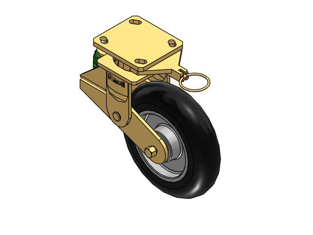 141 Series Top Plate Swivel Caster with 8 x 2 Black Tread on Aluminum Core UA - Magnum Polyurethane (Aluminum Core) Wheel