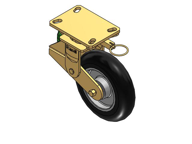 141 Series Top Plate Swivel Caster with 8 x 2 Black Tread on Aluminum Core UA - Magnum Polyurethane (Aluminum Core) Wheel