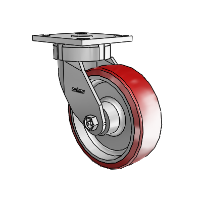 4 Series Kingpinless Casters Top Plate Swivel Caster with 6 x 2 Moldon Polyurethane (Aluminum Core) wheel