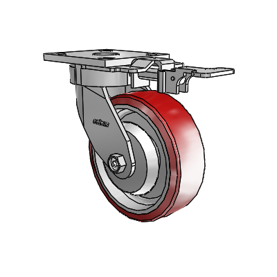 4 Series Kingpinless Casters Top Plate Swivel Caster with 6 x 2 Moldon Polyurethane (Aluminum Core) wheel
