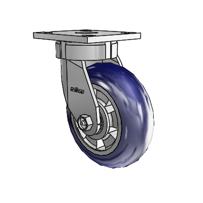 4 Series Kingpinless Casters Top Plate Swivel Caster with 6 x 2 Triumph (Round/Blue) wheel