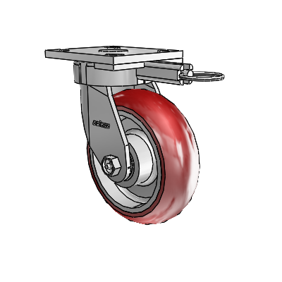 4 Series Kingpinless Casters Top Plate Swivel Caster with 6 x 2 CG Max Maroon wheel