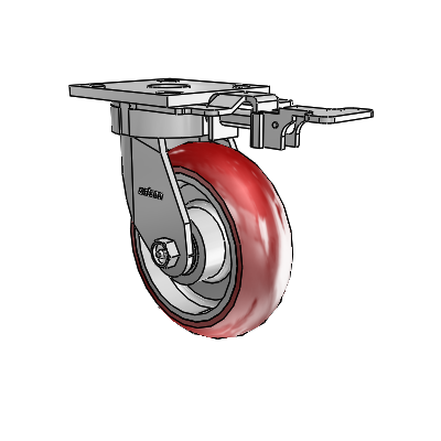 4 Series Kingpinless Casters Top Plate Swivel Caster with 6 x 2 CG Max Maroon wheel