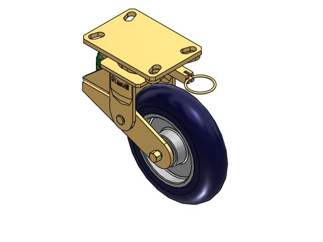 141 Series Top Plate Swivel Caster with 8 x 2 Blue Tread on Aluminum Core UA - Magnum Polyurethane (Aluminum Core) Wheel