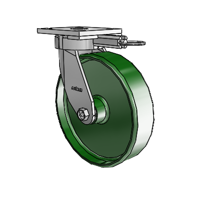 4 Series Kingpinless Casters Top Plate Swivel Caster with 8 x 2 Cast Iron wheel