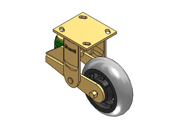 141 Series Top Plate Rigid Caster with 6 x 2 Grey Tread on Grey Core XP - X-treme Plus Solid Polyurethane Wheel