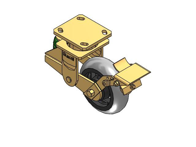 141 Series Top Plate Swivel Caster with 6 x 2 Grey Tread on Grey Core XP - X-treme Plus Solid Polyurethane Wheel and Brake
