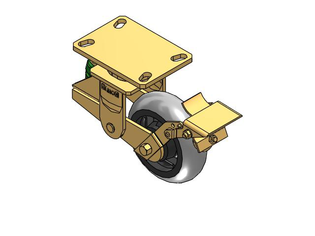 141 Series Top Plate Swivel Caster with 6 x 2 Grey Tread on Grey Core XP - X-treme Plus Solid Polyurethane Wheel and Brake