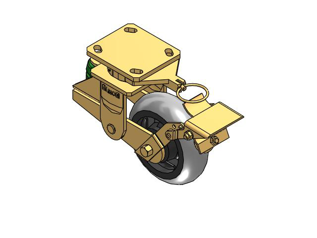 141 Series Top Plate Swivel Caster with 6 x 2 Grey Tread on Grey Core XP - X-treme Plus Solid Polyurethane Wheel and Brake