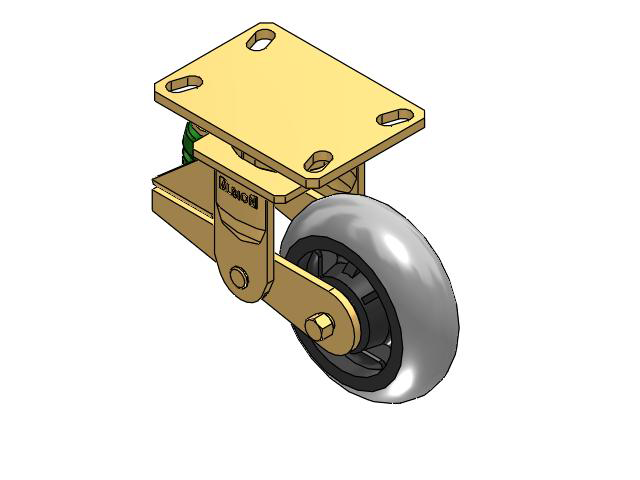 141 Series Top Plate Swivel Caster with 6 x 2 Grey Tread on Grey Core XP - X-treme Plus Solid Polyurethane Wheel