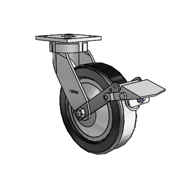 4 Series Kingpinless Casters Top Plate Swivel Caster with 8 x 2 Phenolic wheel and Tread Lock Brake