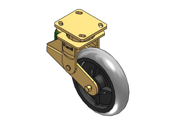 141 Series Top Plate Swivel Caster with 8 x 2 Grey Tread on Grey Core XP - X-treme Plus Solid Polyurethane Wheel