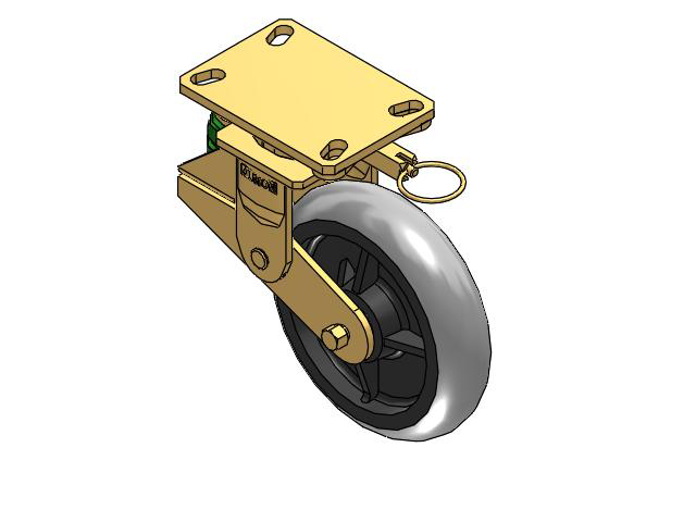 141 Series Top Plate Swivel Caster with 8 x 2 Grey Tread on Grey Core XP - X-treme Plus Solid Polyurethane Wheel