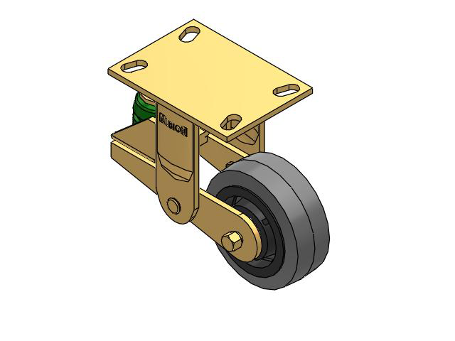 141 Series Top Plate Rigid Caster with 5 x 2 Grey Tread on Grey Core XS - Performa X-tra Soft Rubber (Flat) - Prevenz Antimicrobial Wheel