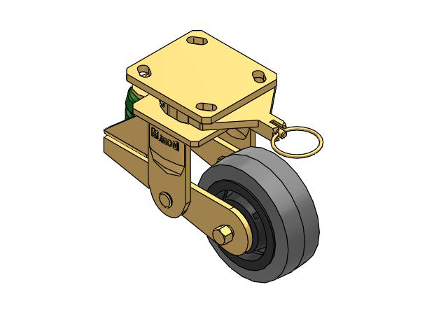 141 Series Top Plate Swivel Caster with 5 x 2 Grey Tread on Grey Core XS - Performa X-tra Soft Rubber (Flat) - Prevenz Antimicrobial Wheel