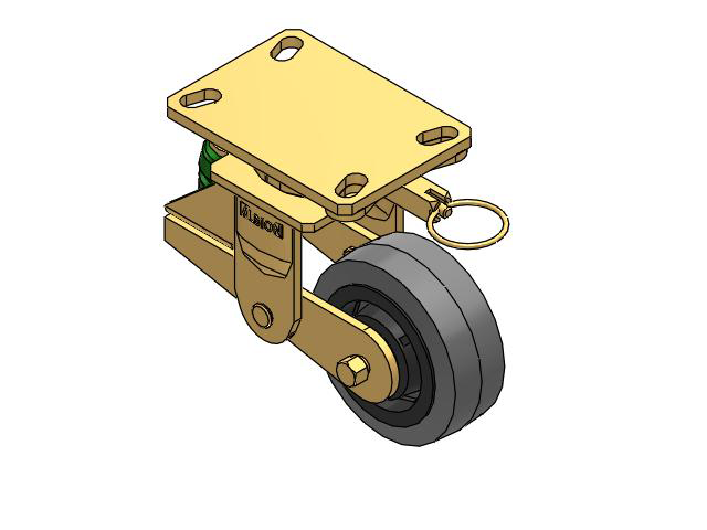 141 Series Top Plate Swivel Caster with 5 x 2 Grey Tread on Grey Core XS - Performa X-tra Soft Rubber (Flat) - Prevenz Antimicrobial Wheel