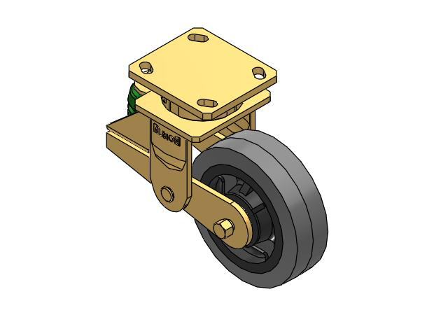 141 Series Top Plate Swivel Caster with 6 x 2 Grey Tread on Grey Core XS - Performa X-tra Soft Rubber (Flat) - Prevenz Antimicrobial Wheel