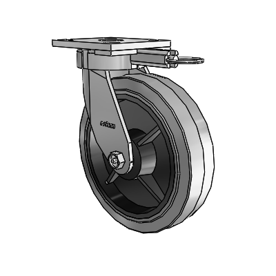 4 Series Kingpinless Casters Top Plate Swivel Caster with 8 x 2 Performa Rubber (Flat/Conductive) wheel