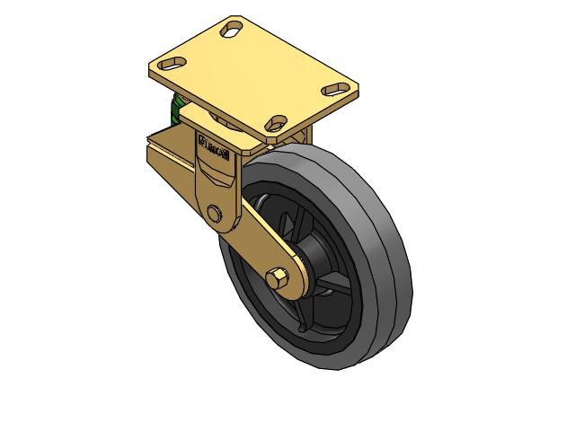141 Series Top Plate Swivel Caster with 8 x 2 Grey Tread on Grey Core XS - Performa X-tra Soft Rubber (Flat) - Prevenz Antimicrobial Wheel