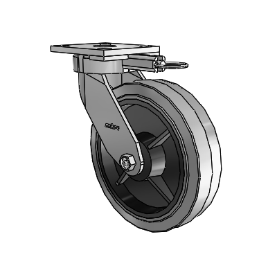4 Series Kingpinless Casters Top Plate Swivel Caster with 8 x 2 Performa Rubber (Flat/Conductive) wheel