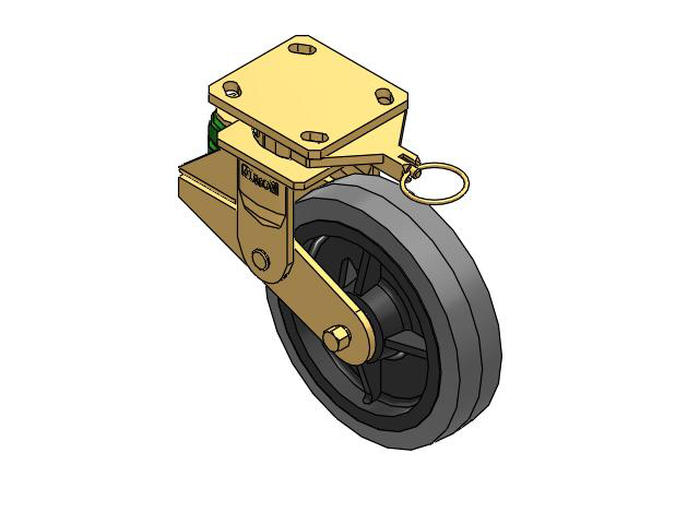 141 Series Top Plate Swivel Caster with 8 x 2 Grey Tread on Grey Core XS - Performa X-tra Soft Rubber (Flat) - Prevenz Antimicrobial Wheel