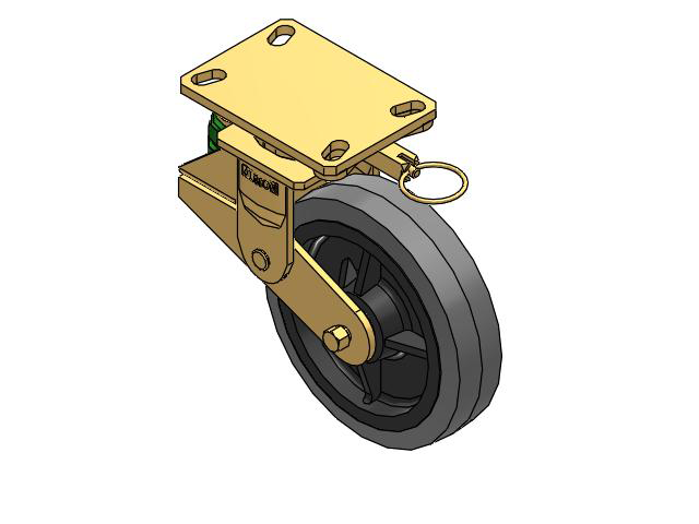 141 Series Top Plate Swivel Caster with 8 x 2 Grey Tread on Grey Core XS - Performa X-tra Soft Rubber (Flat) - Prevenz Antimicrobial Wheel