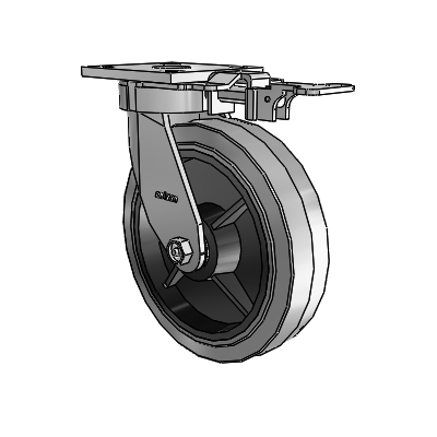 4 Series Kingpinless Casters Top Plate Swivel Caster with 8 x 2 Performa Rubber (Flat/Conductive) wheel