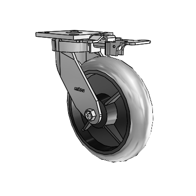 4 Series Kingpinless Casters Top Plate Swivel Caster with 8 x 2 Performa Rubber (Round/Conductive) wheel