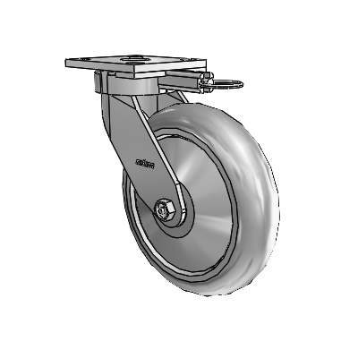 4 Series Kingpinless Casters Top Plate Swivel Caster with 8 x 2 Performa Rubber (Round/Grey) wheel