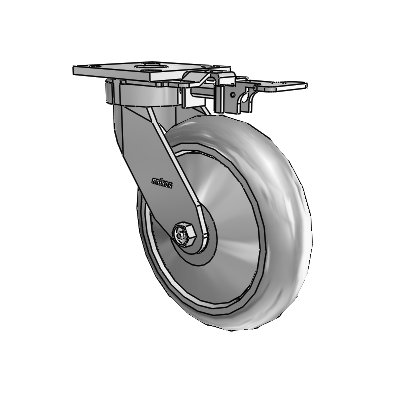 4 Series Kingpinless Casters Top Plate Swivel Caster with 8 x 2 Performa Rubber (Round/Grey) wheel