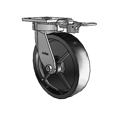 4 Series Kingpinless Casters Top Plate Swivel Caster with 8 x 2 Polyolefin wheel