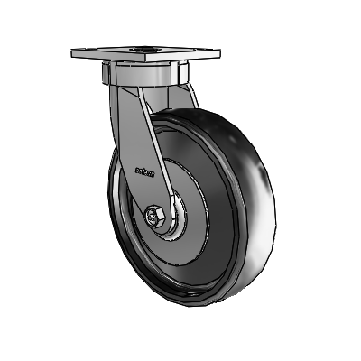 4 Series Kingpinless Casters Top Plate Swivel Caster with 8 x 2 Endura Solid Elastomer wheel