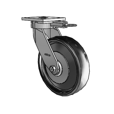 4 Series Kingpinless Casters Top Plate Swivel Caster with 8 x 2 Endura Solid Elastomer wheel