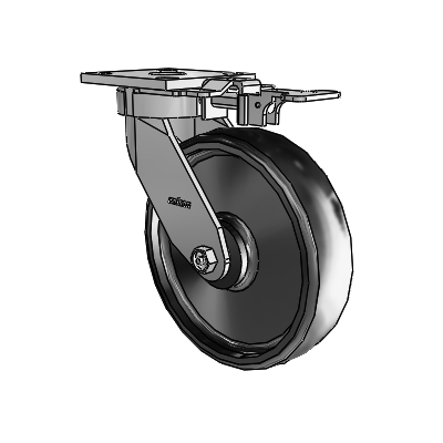 4 Series Kingpinless Casters Top Plate Swivel Caster with 8 x 2 Endura Solid Elastomer wheel