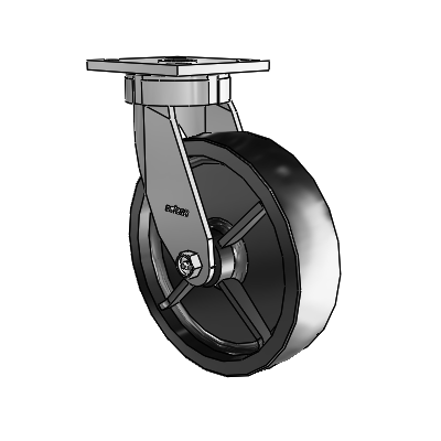 4 Series Kingpinless Casters Top Plate Swivel Caster with 8 x 2 Polyolefin wheel