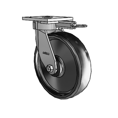 4 Series Kingpinless Casters Top Plate Swivel Caster with 8 x 2 Endura Solid Elastomer wheel