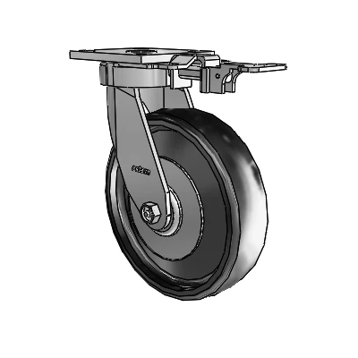 4 Series Kingpinless Casters Top Plate Swivel Caster with 8 x 2 Endura Solid Elastomer wheel