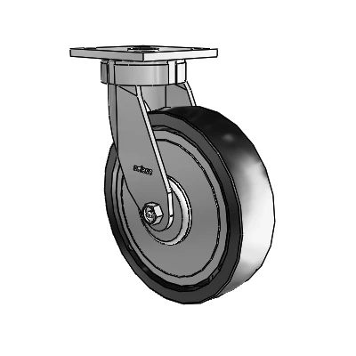 4 Series Kingpinless Casters Top Plate Swivel Caster with 8 x 2 Polyolefin wheel