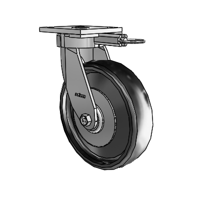 4 Series Kingpinless Casters Top Plate Swivel Caster with 8 x 2 Endura Solid Elastomer wheel