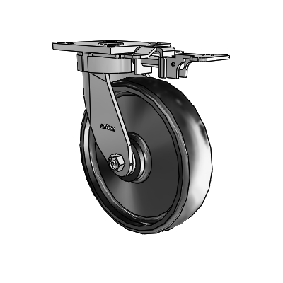 4 Series Kingpinless Casters Top Plate Swivel Caster with 8 x 2 Endura Solid Elastomer wheel